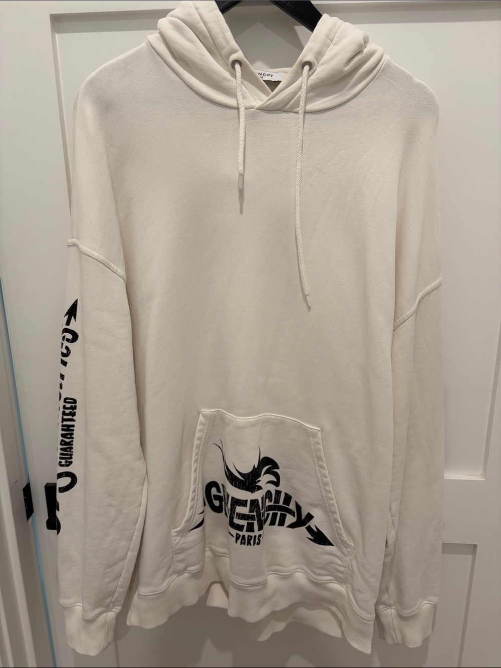 Givenchy Off-White Crewneck Hoodie with Black Logo